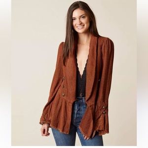 Free People Victorian style ribbed blazer jacket